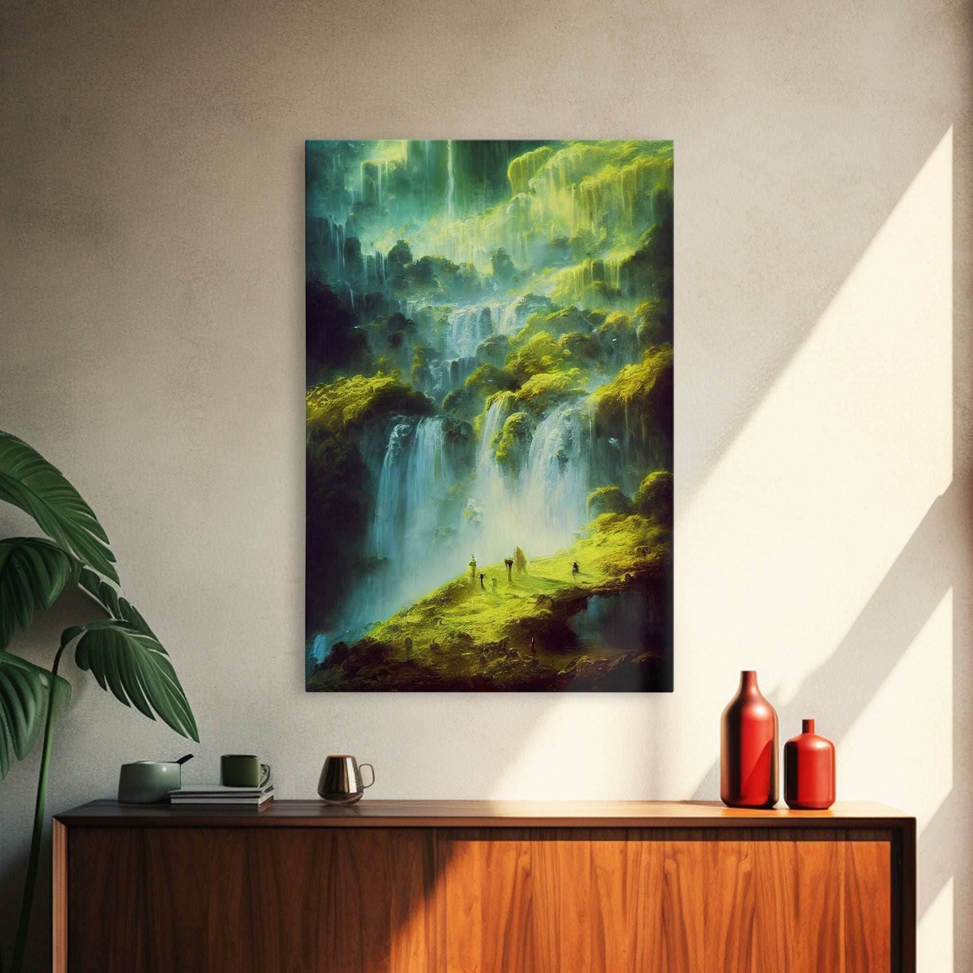 High Fantasy RPG concept art, Fantasy Landscape, Framed Canvas Print, Ready To Hang Framed Wall Art, Living Room Wall Decor - 8x12 Inches / Gallery Wrap Canvas - Ready To Hang