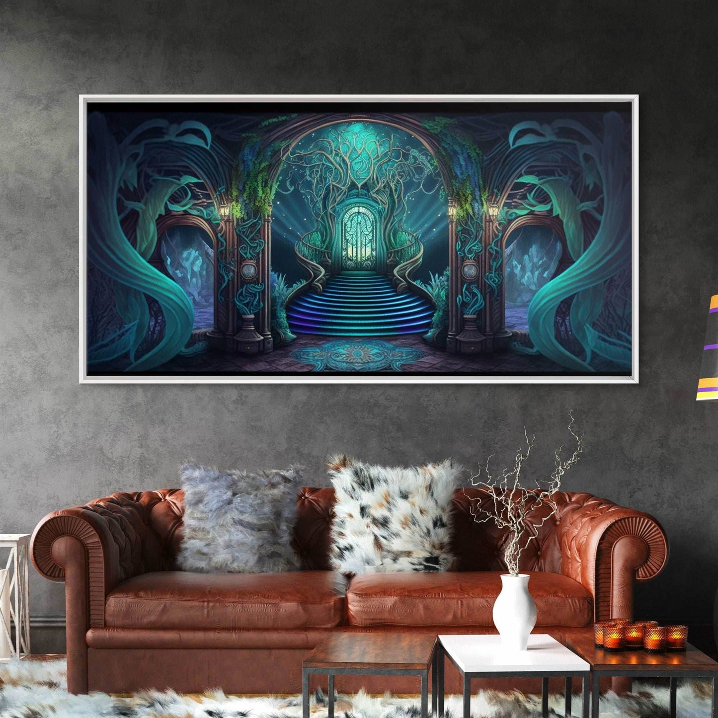 Fantasy wall art, canvas print, magical forest, fantasy landscape art, ready to hang wall art - 10x20 Inches / Gallery Wrap Canvas - Ready To Hang