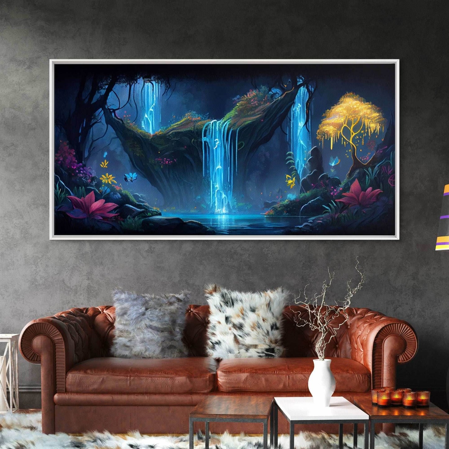 Enchanted Forest Painting, Fantasy Art, Fairy House, Fantasy, Woodland Decor, Woods, Forest, Fairy Forest - 10x20 Inches / Gallery Wrap Canvas - Ready To Hang
