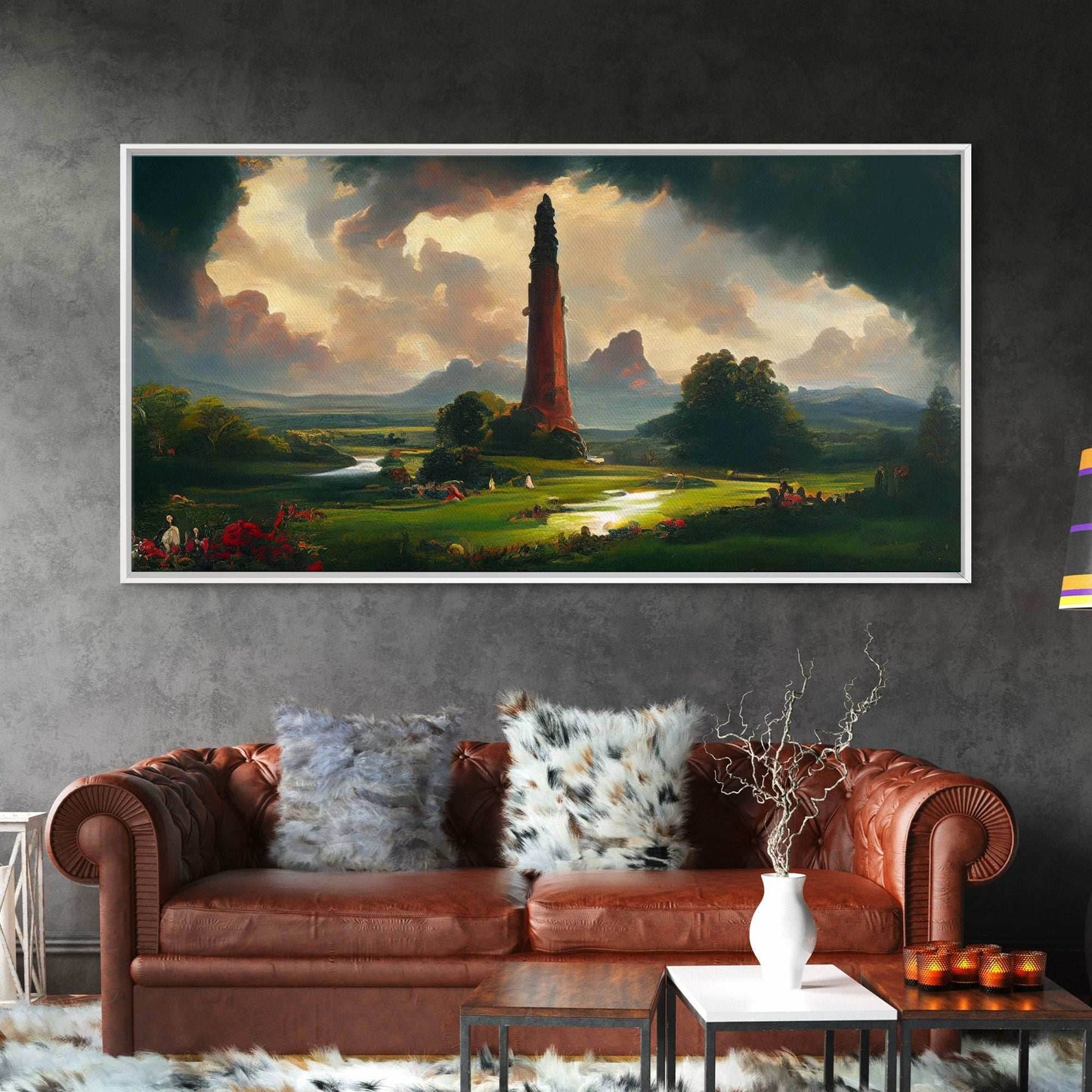 Dark Tower, High Fantasy Art Canvas Print, unique wall art, fantasy concept art - 10x20 Inches / Gallery Wrap Canvas - Ready To Hang