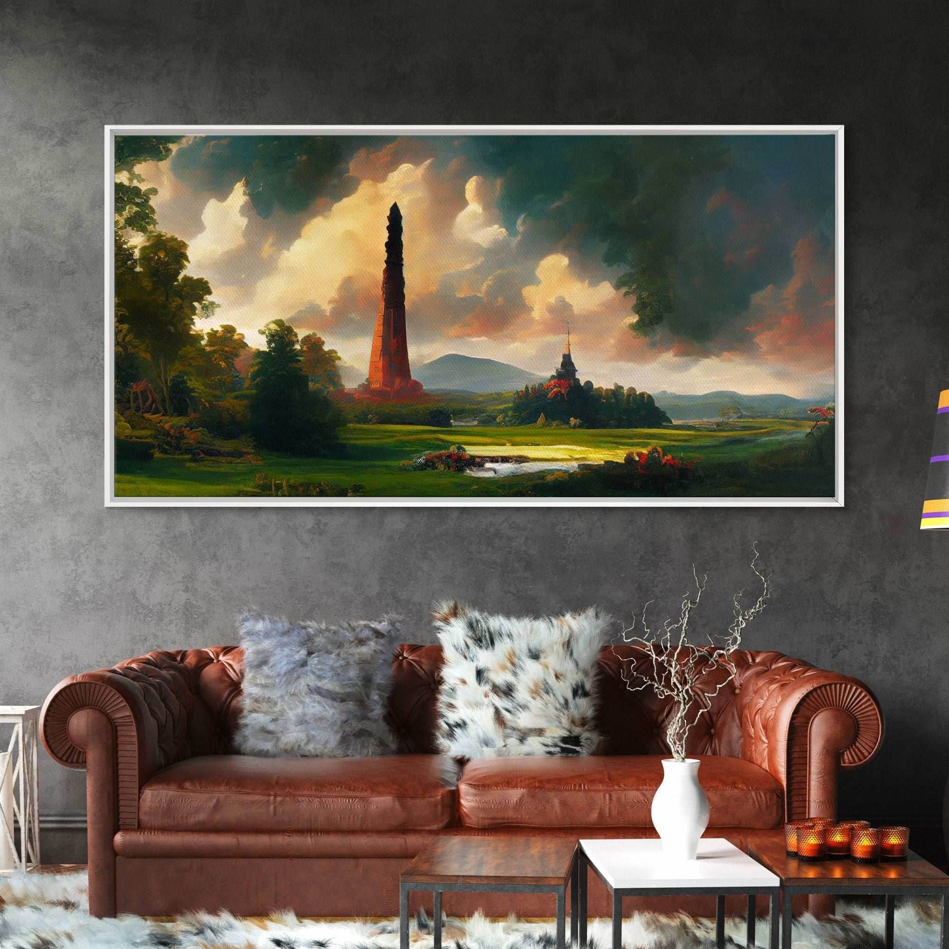 High Fantasy Art Canvas Print, Dark Tower, RPG Fantasy Art, RPG Concept art, unique wall art - 10x20 Inches / Gallery Wrap Canvas - Ready To Hang