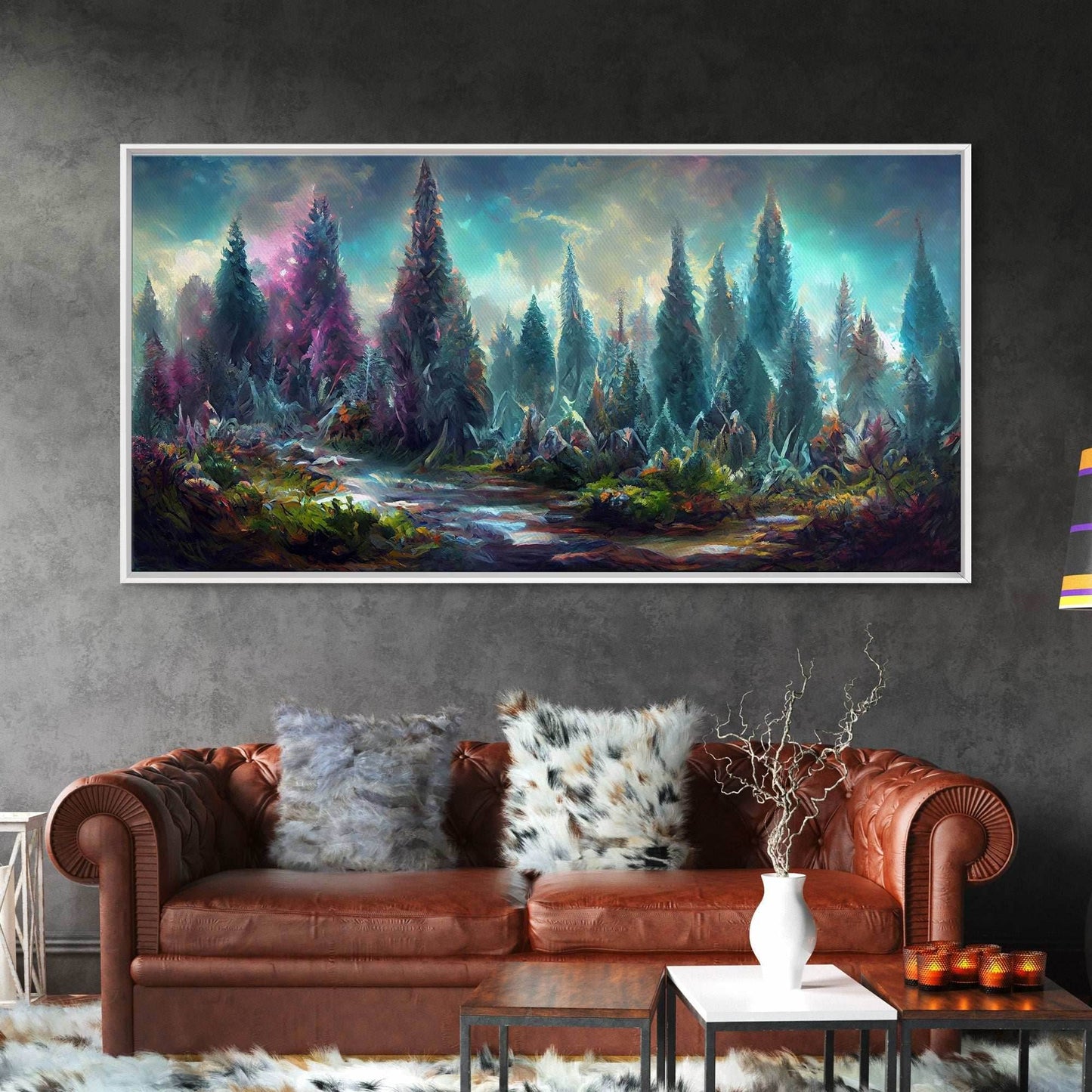 Trippy wall art canvas print, psychedelic wall art, Panoramic nature landscape wall art, fantasy art - 10x20 Inches / Gallery Wrap Canvas - Ready To Hang