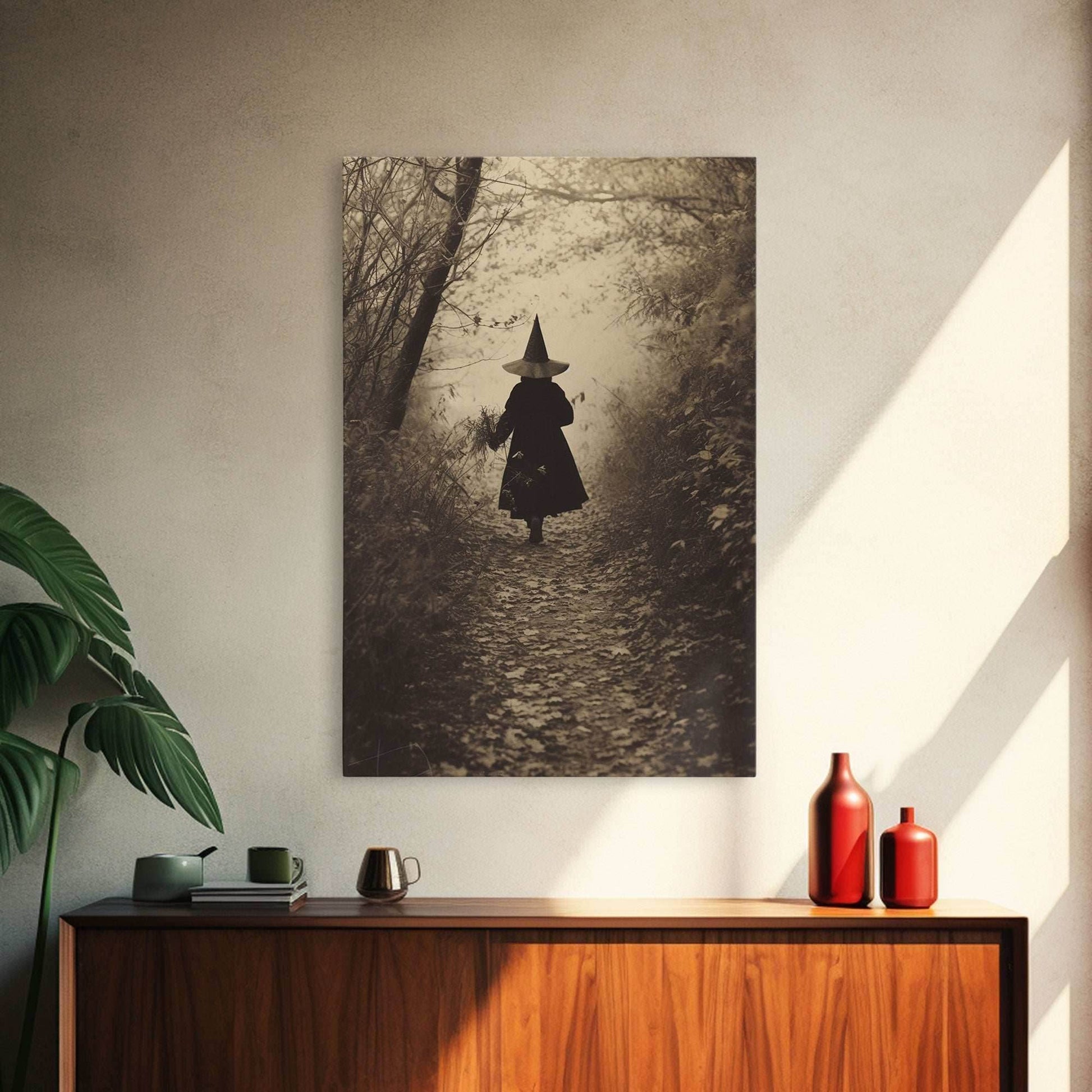 Witchy Wall Art, Dark Portrait, Spooky Halloween, Occult Art, Dark Fantasy, Canvas Print, Wall Art, Vertical Print, Home Decor, Wall Decor - 8x12 Inches / Gallery Wrap Canvas - Ready To Hang