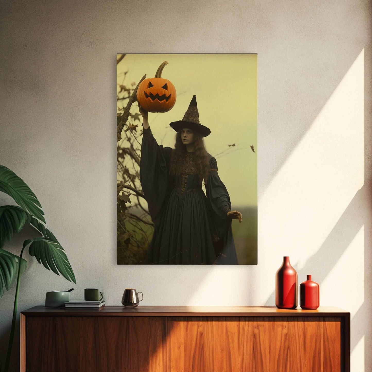 Witch Art Print, Occult Art, Dark Wall Art, Dark Fantasy, Witch Halloween, Canvas Print, Wall Art, Vertical Print, Home Decor, Wall Decor - 8x12 Inches / Gallery Wrap Canvas - Ready To Hang