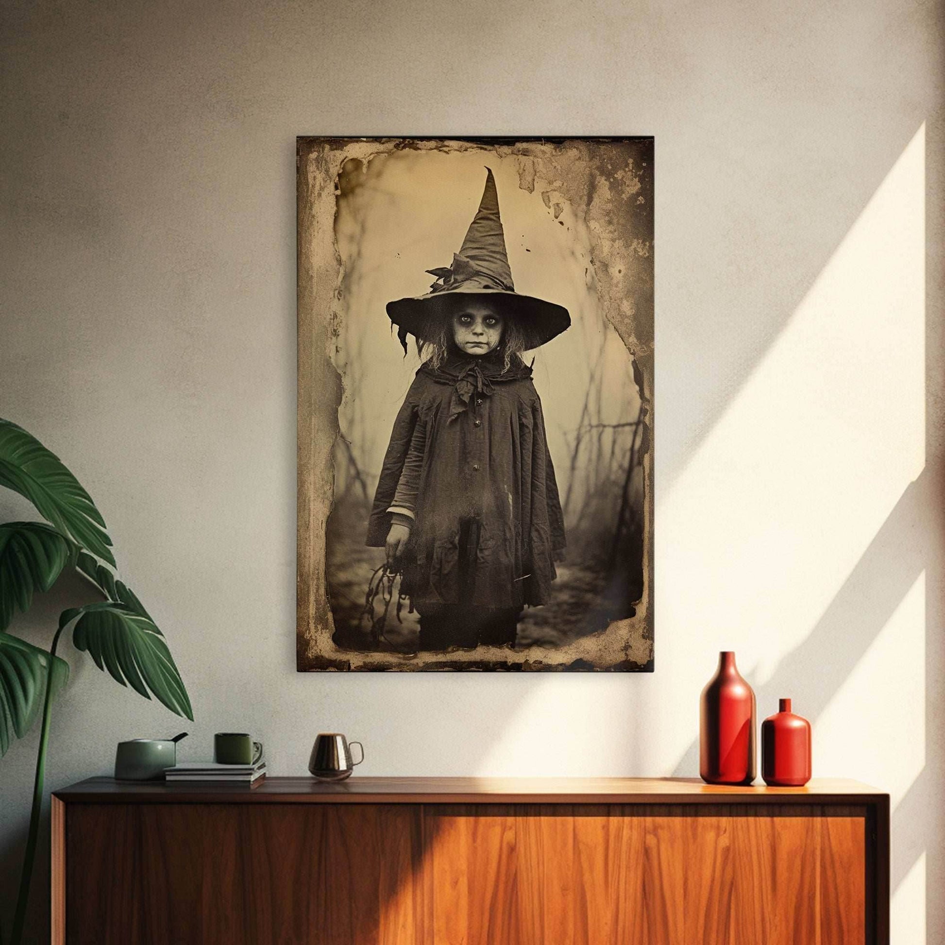 Witch Wall Decor, Dark Fantasy, Halloween Wall Art, Horror Decor, Spooky Art, Canvas Print, Wall Art, Vertical Print, Home Decor, Wall Decor - 8x12 Inches / Gallery Wrap Canvas - Ready To Hang