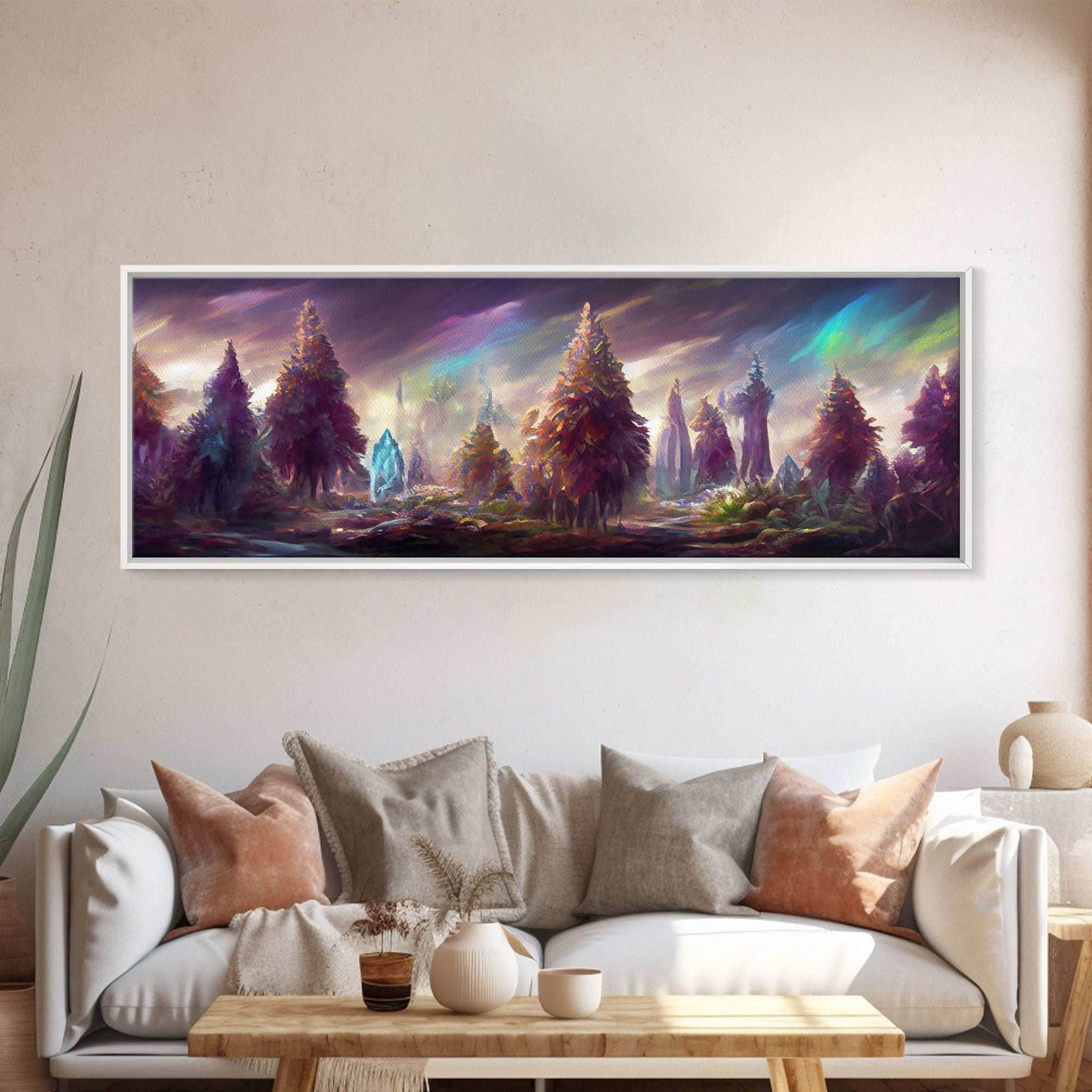 RPG Art, High Fantasy Forest Wall Art, Ready To Hang Canvas Print, Panoramic Art, Fantasy RPG Concept Art - 10x30 Inches / Gallery Wrap Canvas - Ready To Hang