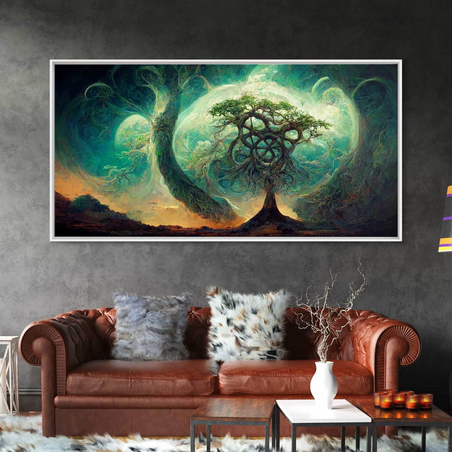 Gaia, norse mythology, canvas print, high fantasy art - 10x20 Inches / Gallery Wrap Canvas - Ready To Hang