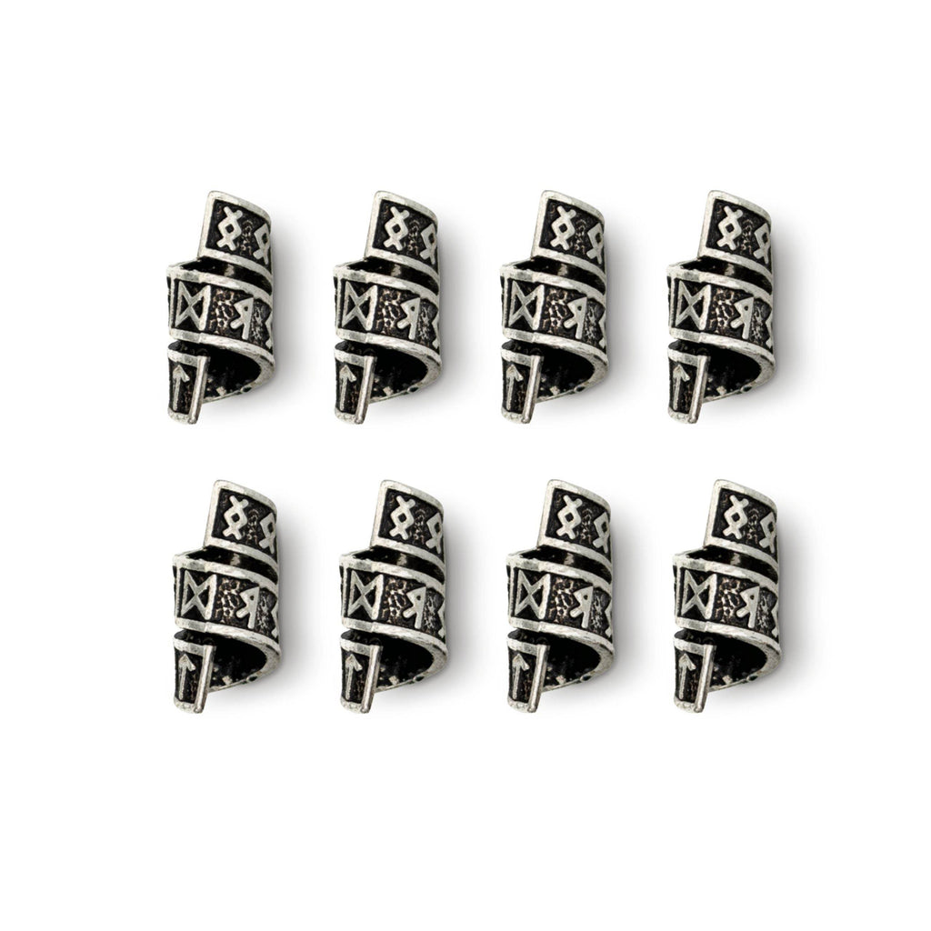 Rune Beard Rings - (Silver - 4) - 