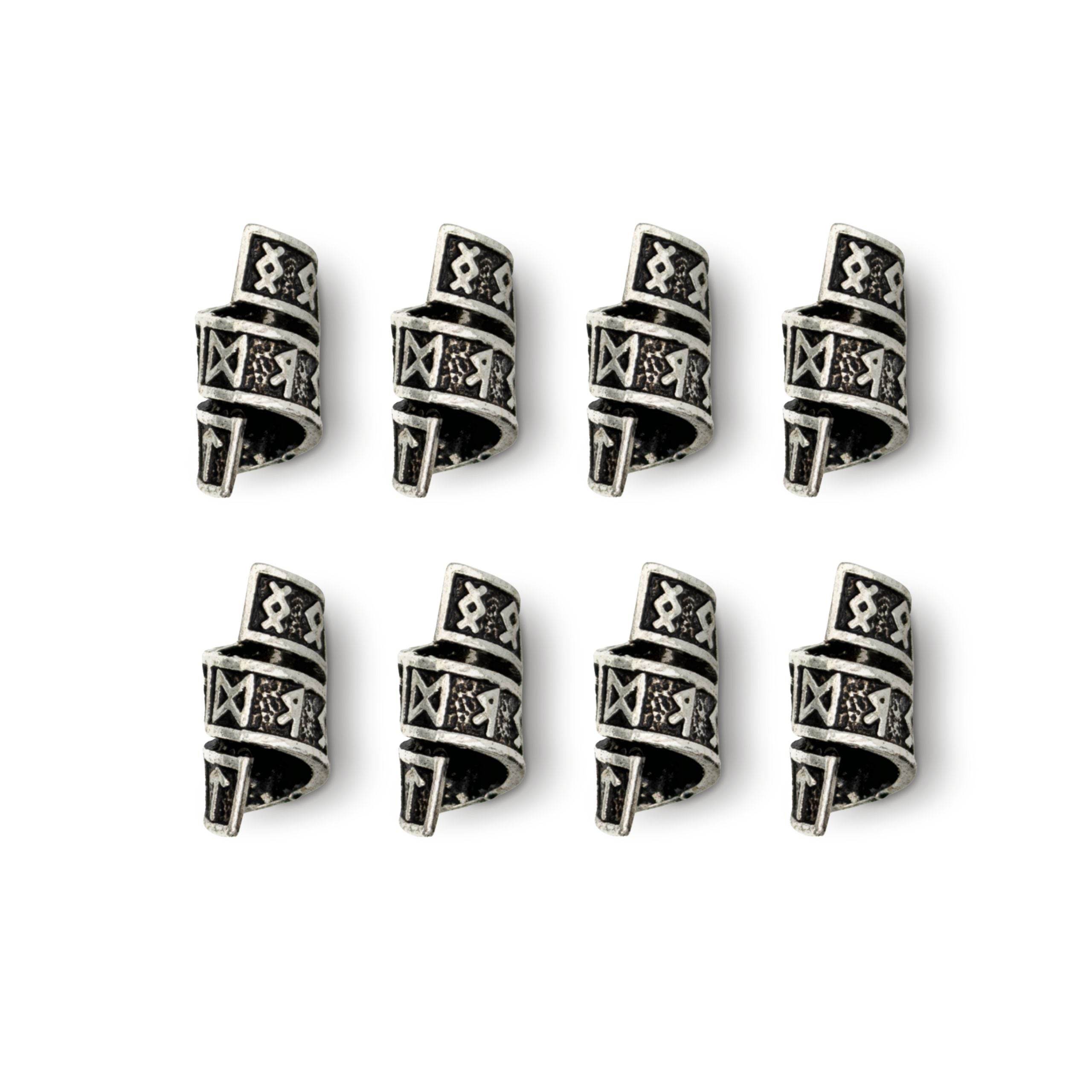 Rune Beard Rings - (Silver - 4) - 