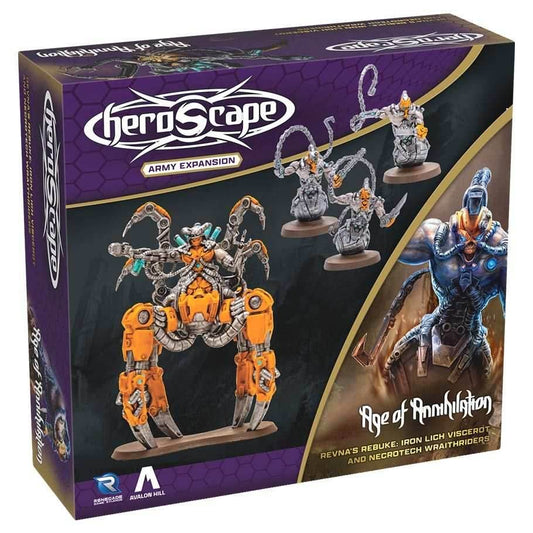 Heroscape: Revna’s Rebuke - Iron Lich Viscerot and Necrotech Wraithriders Army Expansion - 