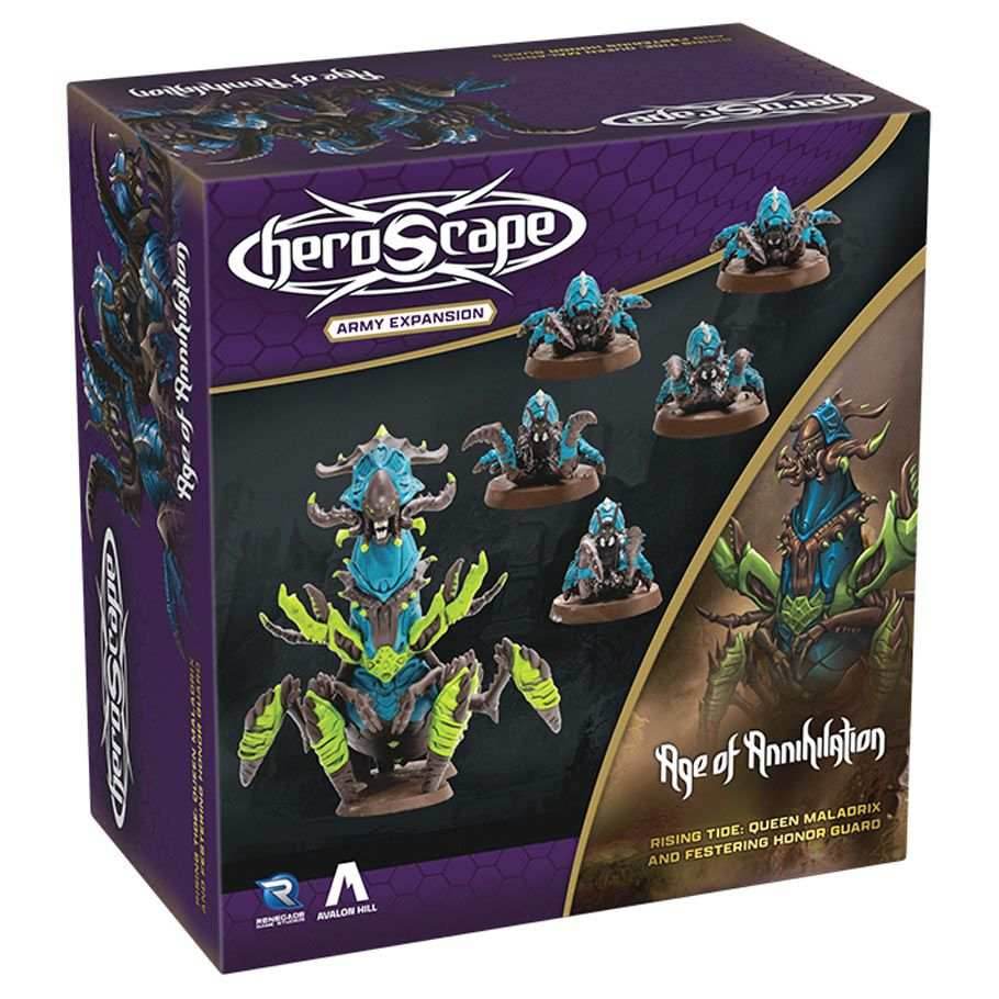 Heroscape: Rising Tide - Queen Maladrix and Festering Honor Guard Army Expansion - 