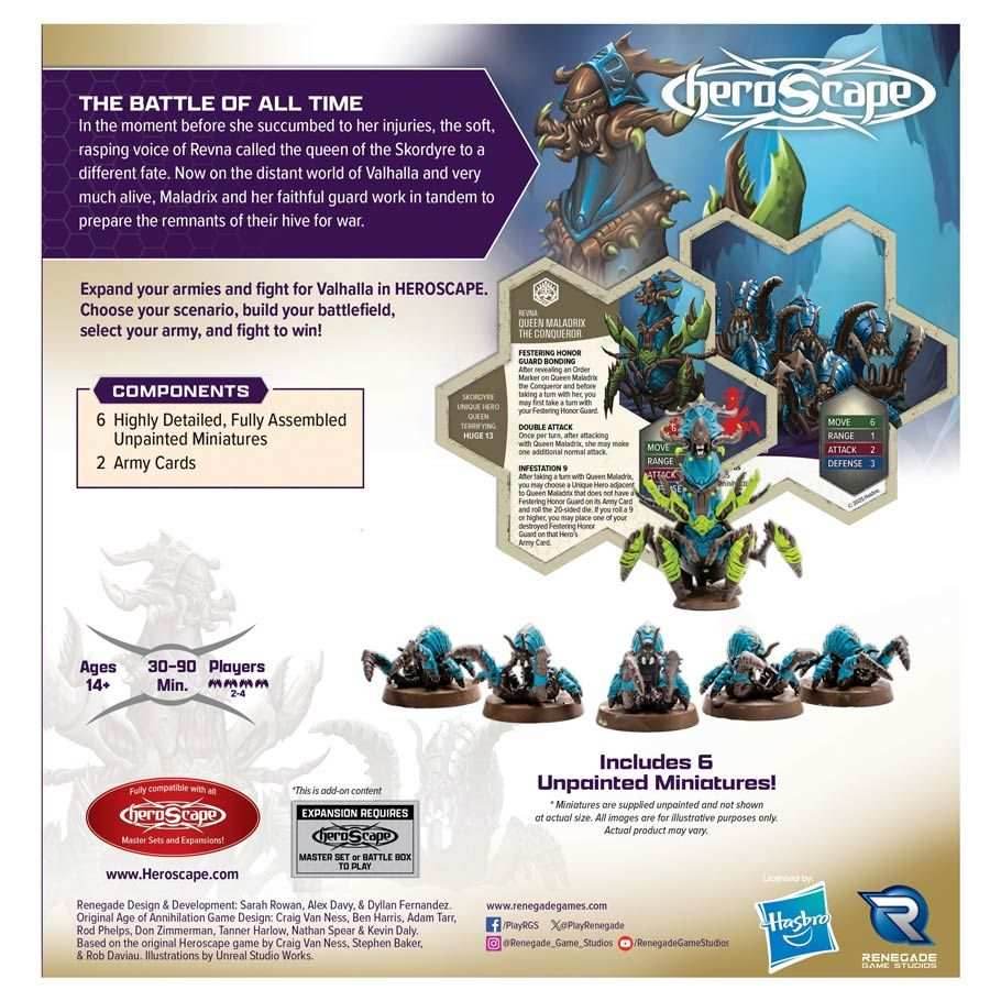 Heroscape: Rising Tide - Queen Maladrix and Festering Honor Guard Army Expansion - 