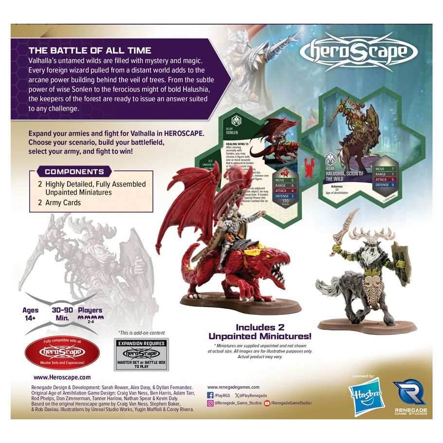 Heroscape: Rising Tide - Sonlen and Halushia, Scion of the Wild Army Expansion - 