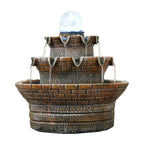 Landscape Zen Waterfall Indoor Fountain With LED Crystal Ball - US