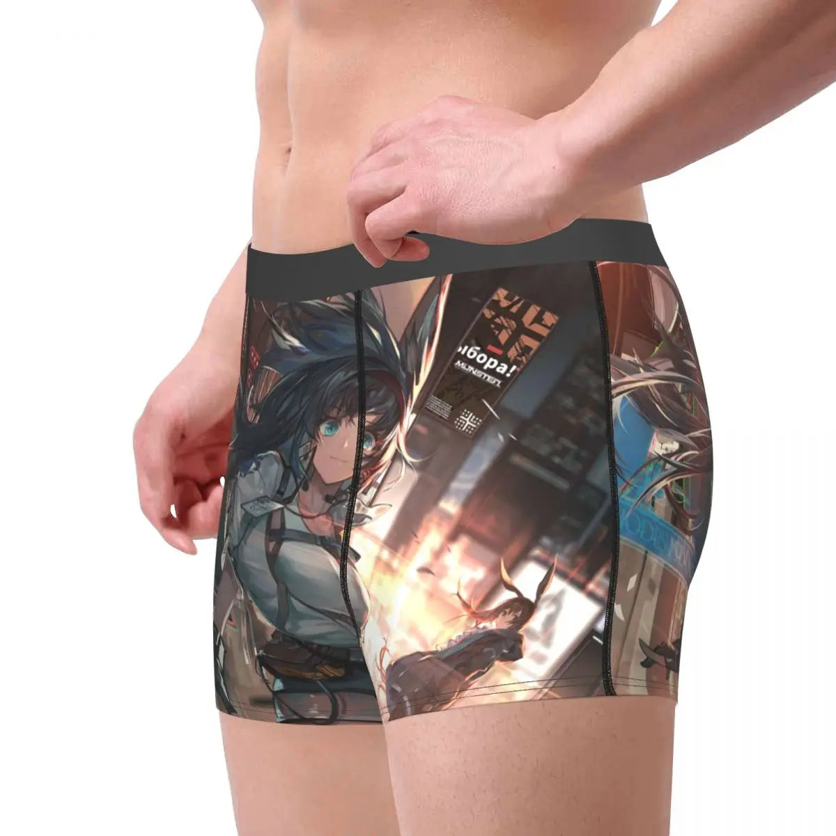 Jeu vidéo - Caleçons Arknights Culottes respirantes Sous-vêtements masculins Short imprimé Boxer