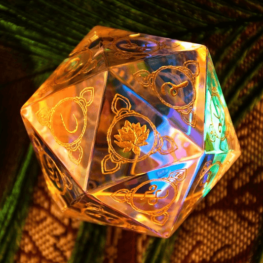 Hindi Prismatic Glass 30mm d20 - Dice Around the World Collection - 