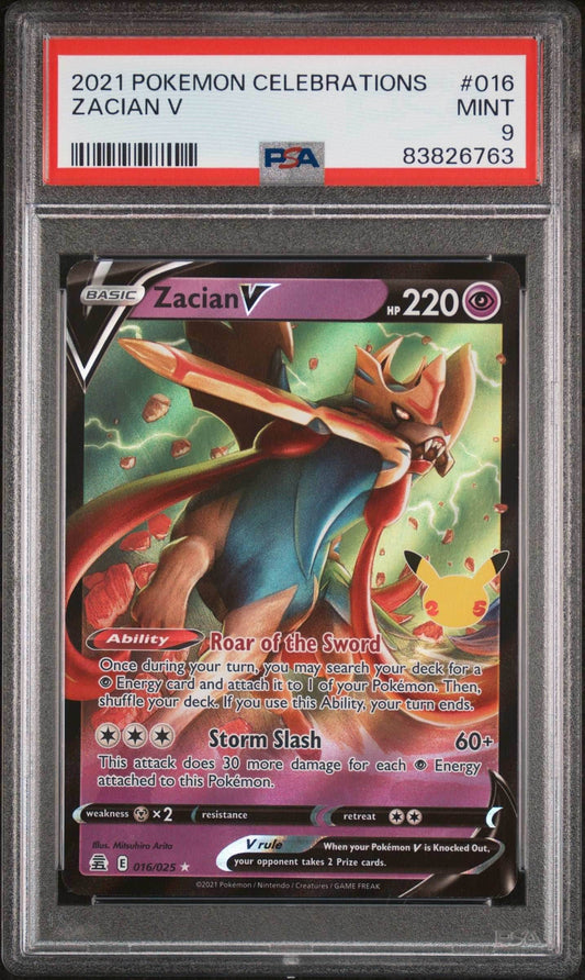 2021 POKEMON CELEBRATIONS ZACIAN V #16 -PSA 9 - 