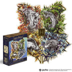 Wooden jigsaw puzzle Harry Potter Hogwarts™ Houses (Flowery)