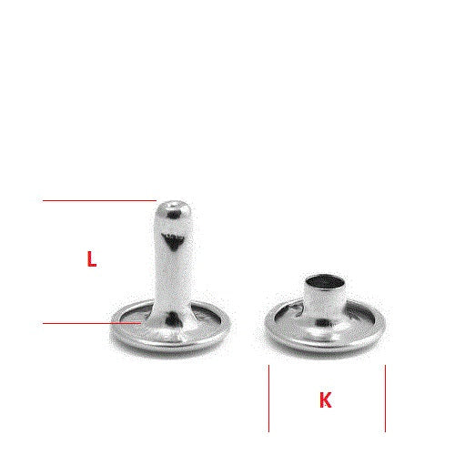 Hollow Rivet KØ9,2 x L8,0 mm Iron/Brass Antique
