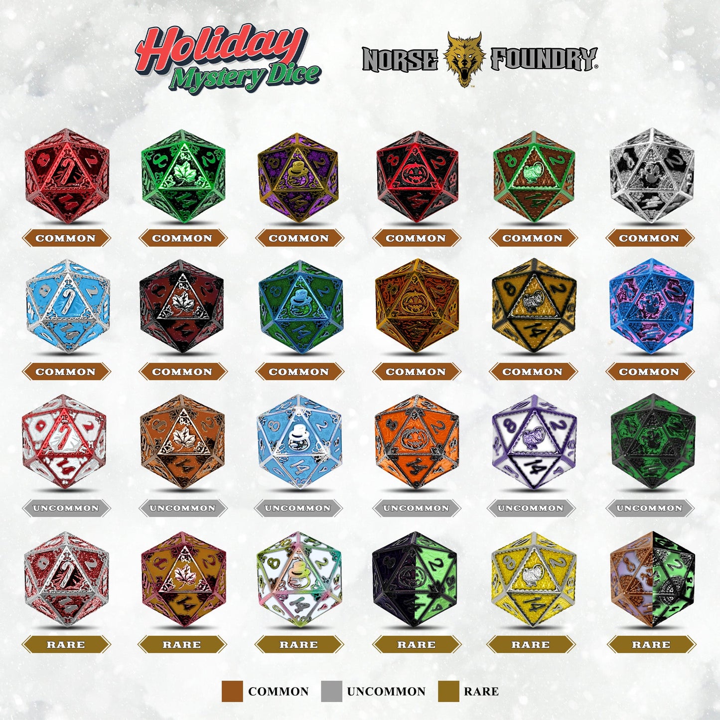Holiday Mystery Metal D20