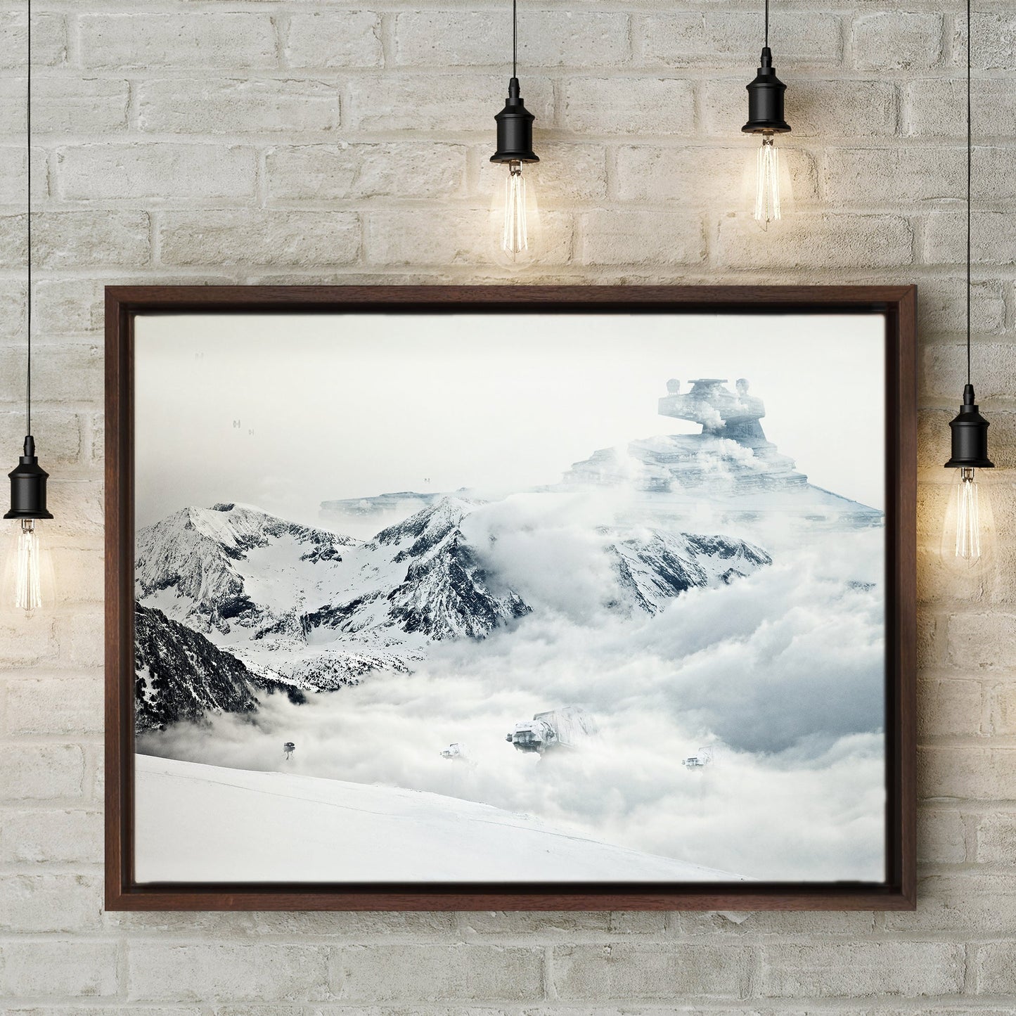 Hoth Frozen Planet Star Wars Framed Canvas Art