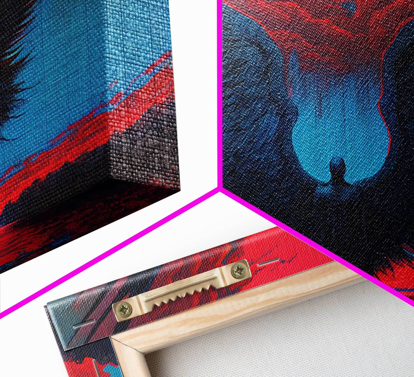 Angel Gabriel, Angelic Art, Gothic Angel Framed canvas print, cool colorful wall decor - 10x20 Inches / Gallery Wrap Canvas - Ready To Hang