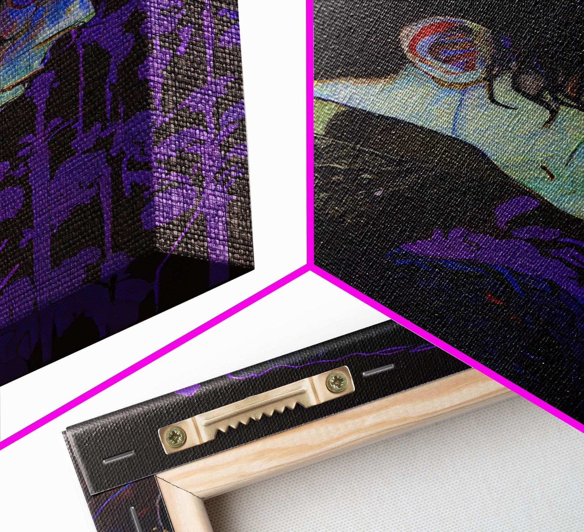 Portrait off the black knight, purple fantasy art, framed canvas print wall art - 8x12 Inches / Gallery Wrap Canvas - Ready To Hang