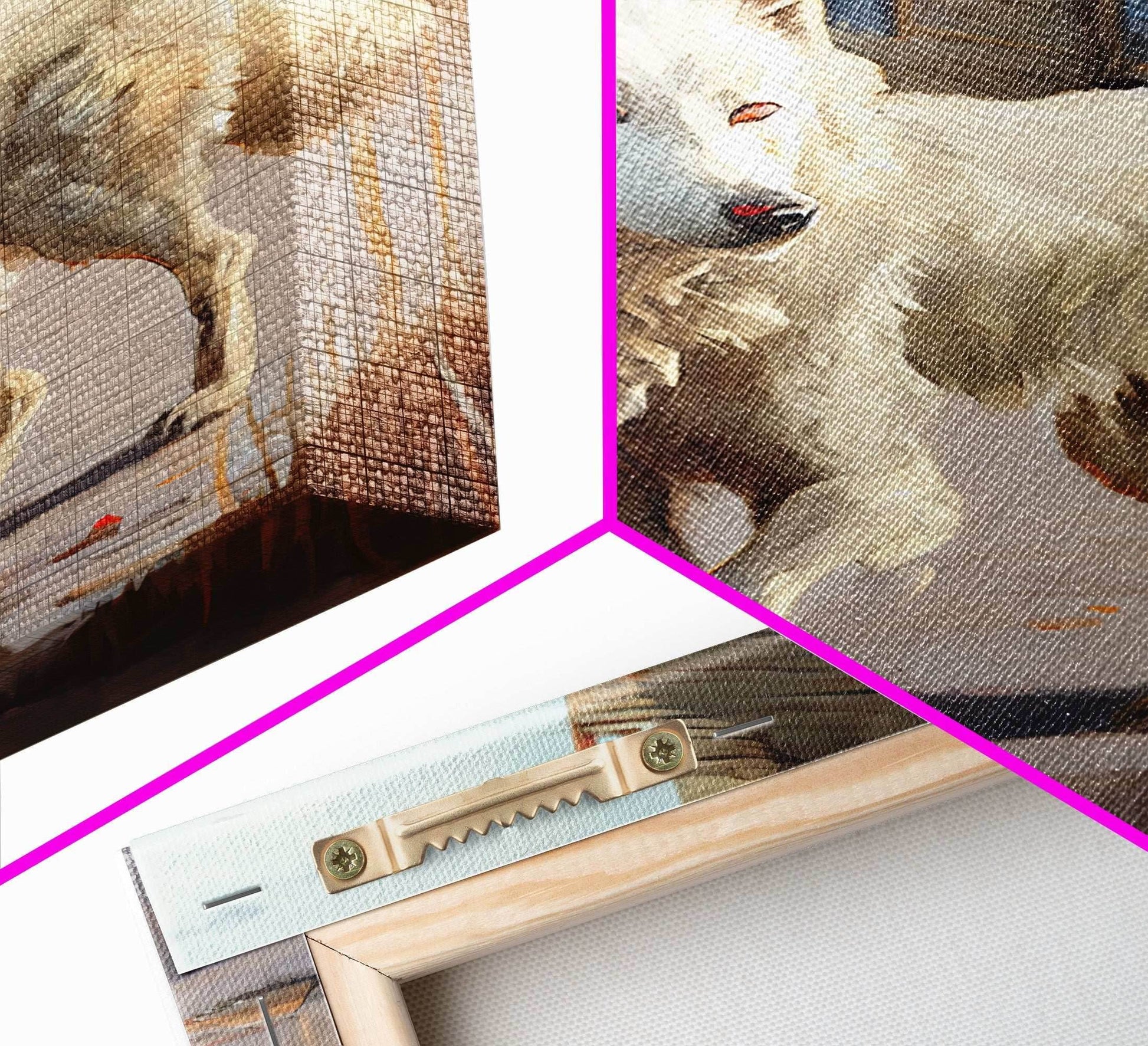 Wildwest Dire Wolf, fantasy art, framed canvas print - 8x12 Inches / Gallery Wrap Canvas - Ready To Hang