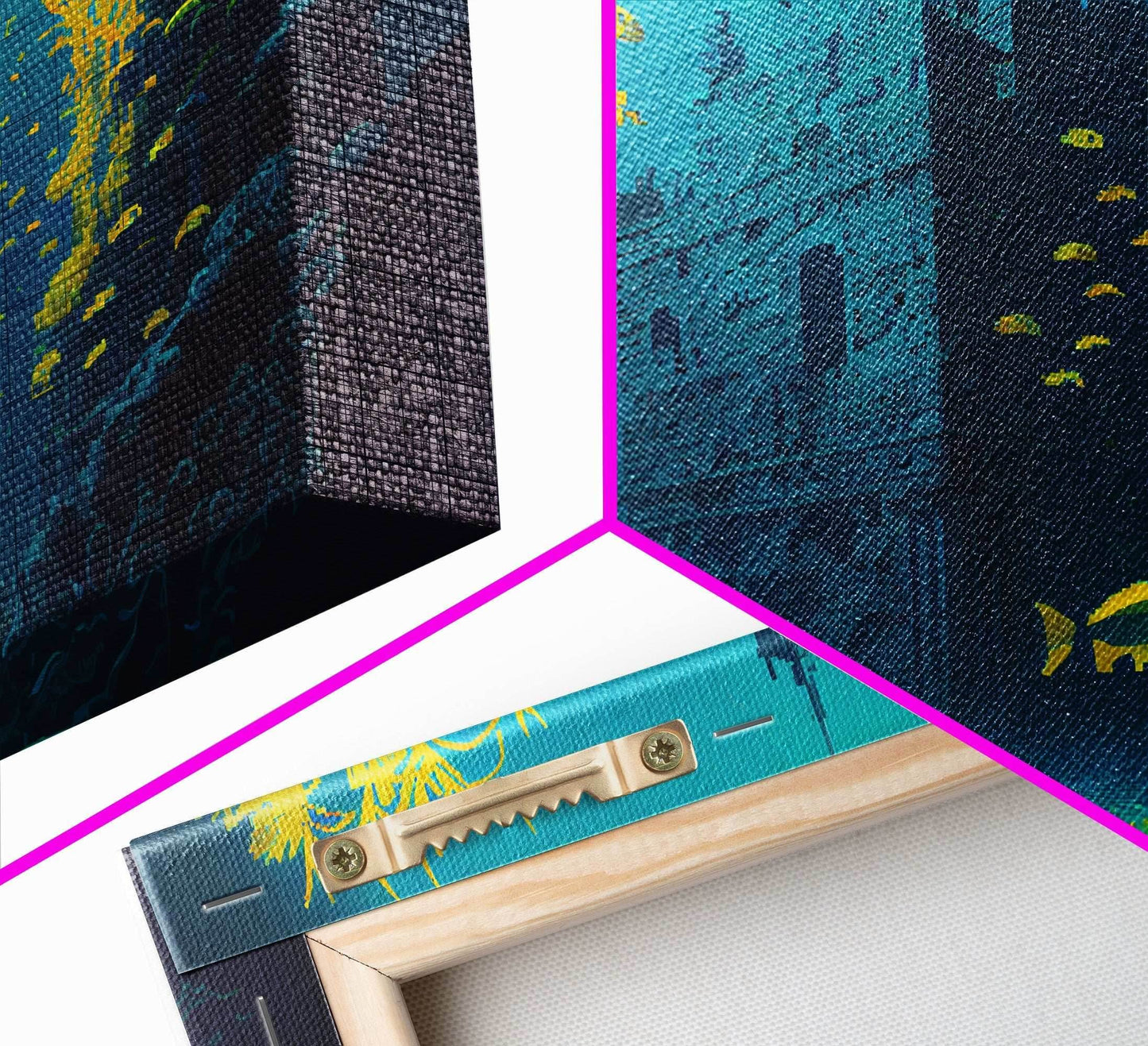 Underwater castle fantasy art, 8 bit pixel art for videogame room, framed canvas print - 8x12 Inches / Gallery Wrap Canvas - Ready To Hang