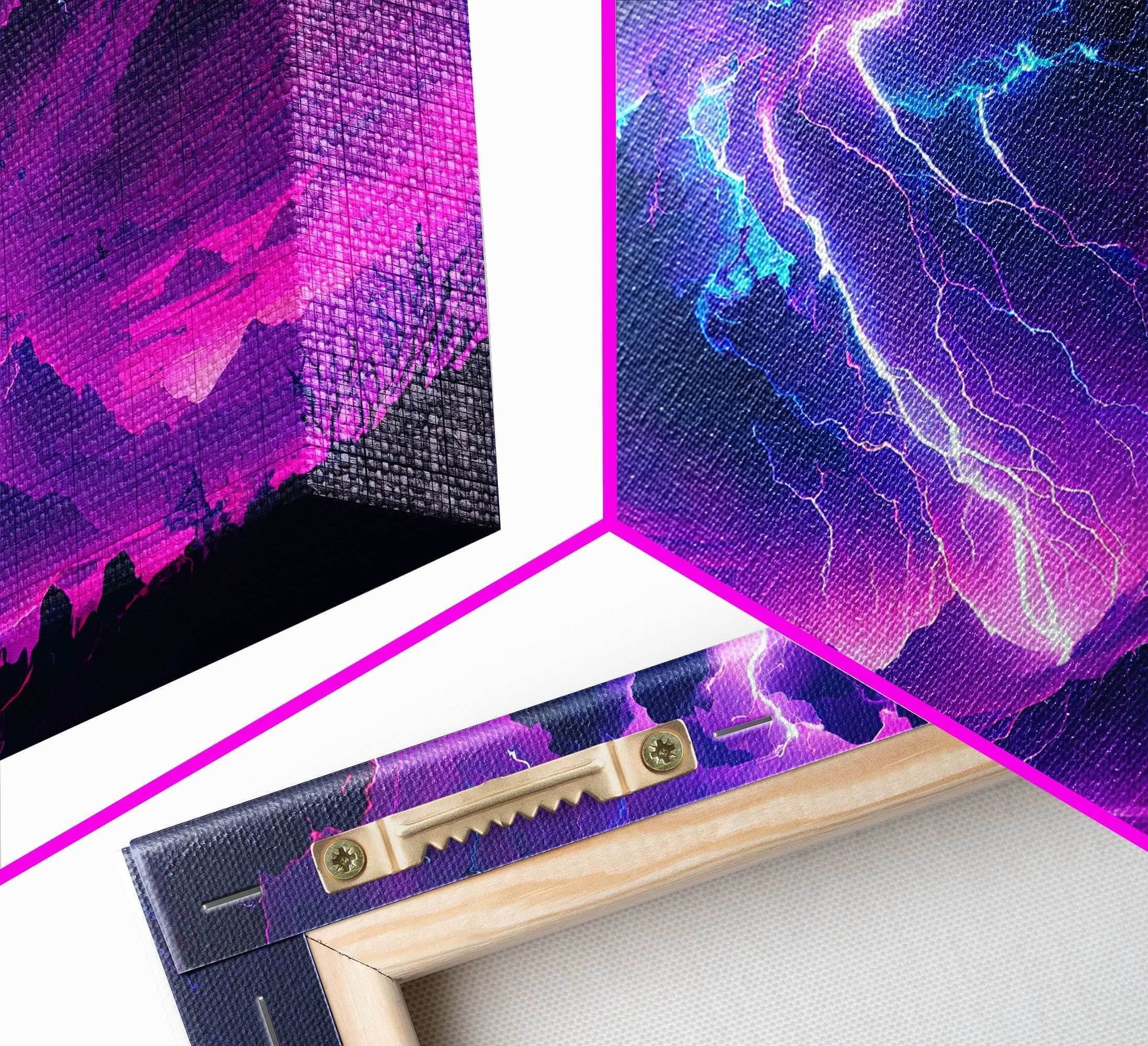The Lightning Storm, framed canvas print, synthwave style fantasy art - 8x12 Inches / Gallery Wrap Canvas - Ready To Hang