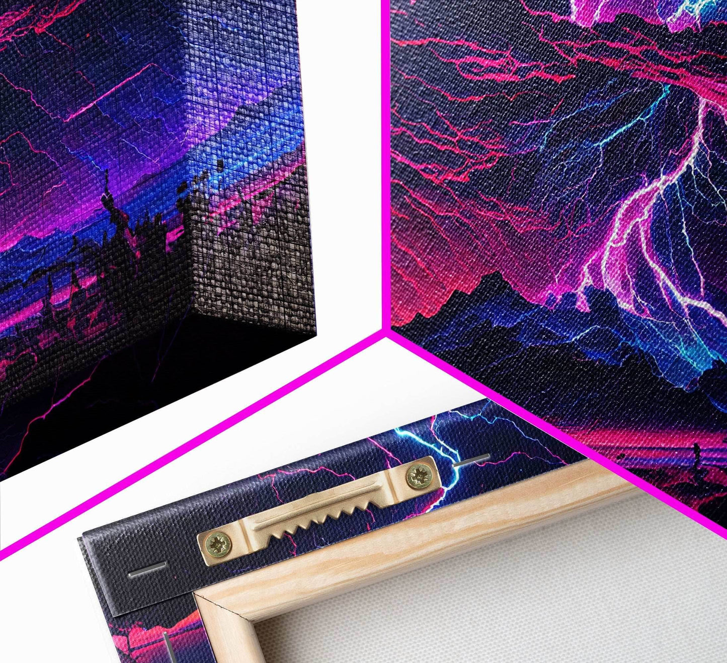 The Thunder Storm, framed canvas print, synthwave style fantasy art - 8x12 Inches / Gallery Wrap Canvas - Ready To Hang