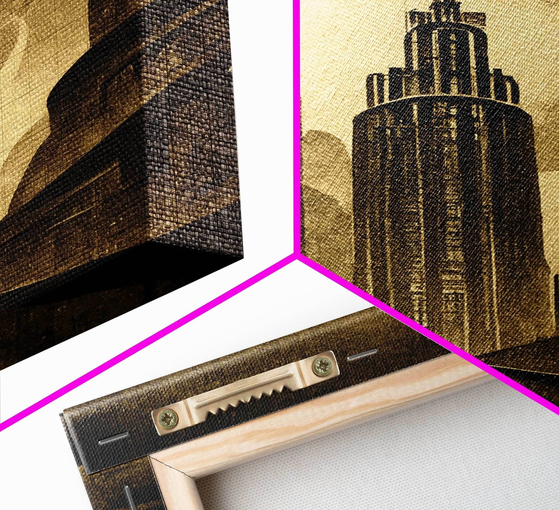 Dystopian Metropolis Art Deco Canvas Print, City Skyline, Fantasy Art, Art Deco Living Room Art, ready to hang wall art - 8x12 Inches / Gallery Wrap Canvas - Ready To Hang