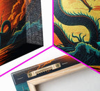 Jormungandr The Sea Serpent, Pop Art, Framed Canvas Print, Fantasy Art, Norse Mythology, Nordic / Viking Wall Art - 10x20 Inches / Gallery Wrap Canvas - Ready To Hang