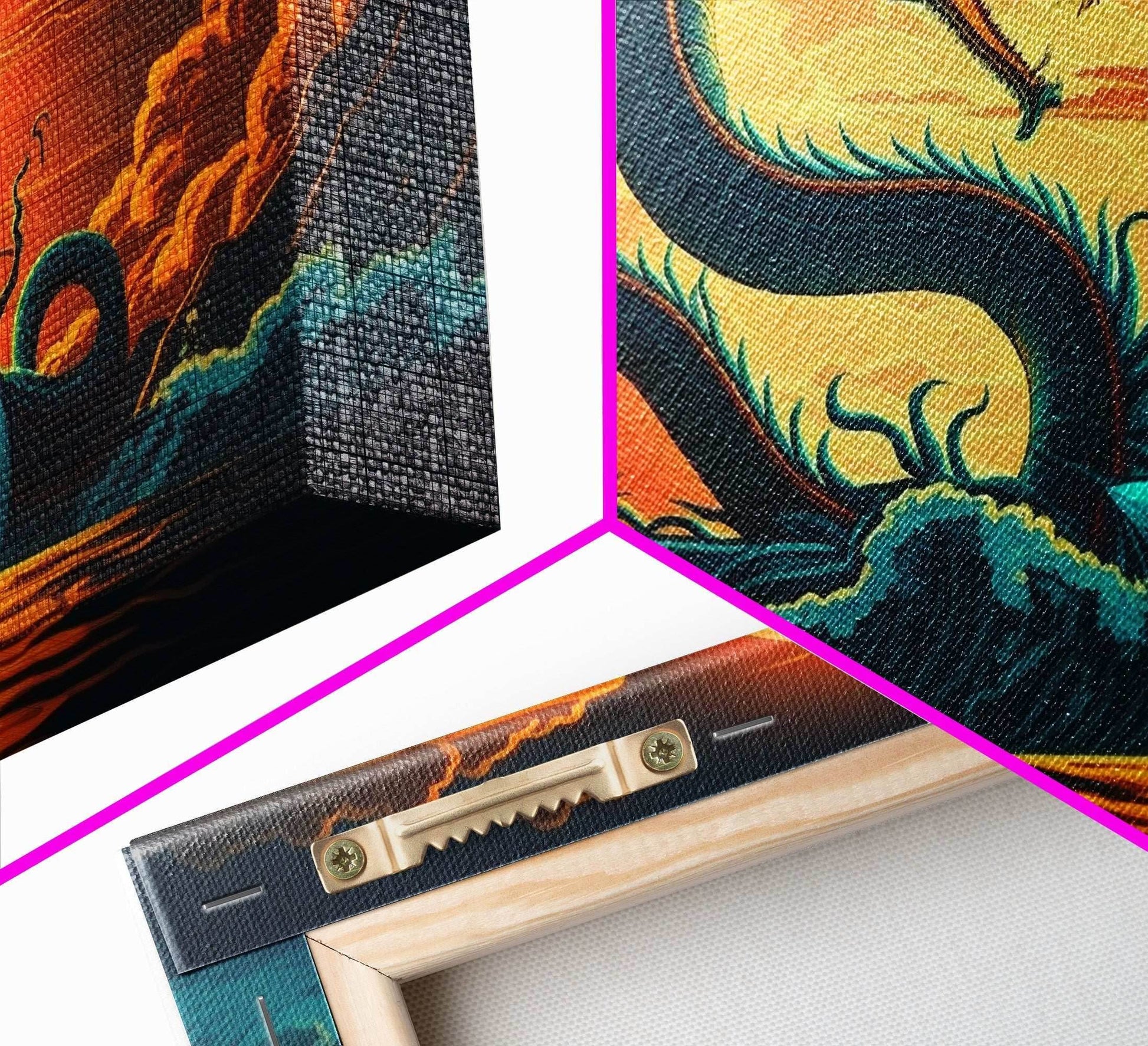 Jormungandr The Sea Serpent, Pop Art, Framed Canvas Print, Fantasy Art, Norse Mythology, Nordic / Viking Wall Art - 10x20 Inches / Gallery Wrap Canvas - Ready To Hang