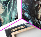 Thor God of Thunder, Framed Canvas Print, Norse Mythology Art, Fantasy Art - 10x20 Inches / Gallery Wrap Canvas - Ready To Hang