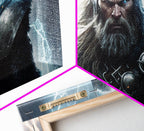 Thor Art, God of Thunder, Framed Canvas Print, Norse Mythology Art, Fantasy Art - 10x20 Inches / Gallery Wrap Canvas - Ready To Hang