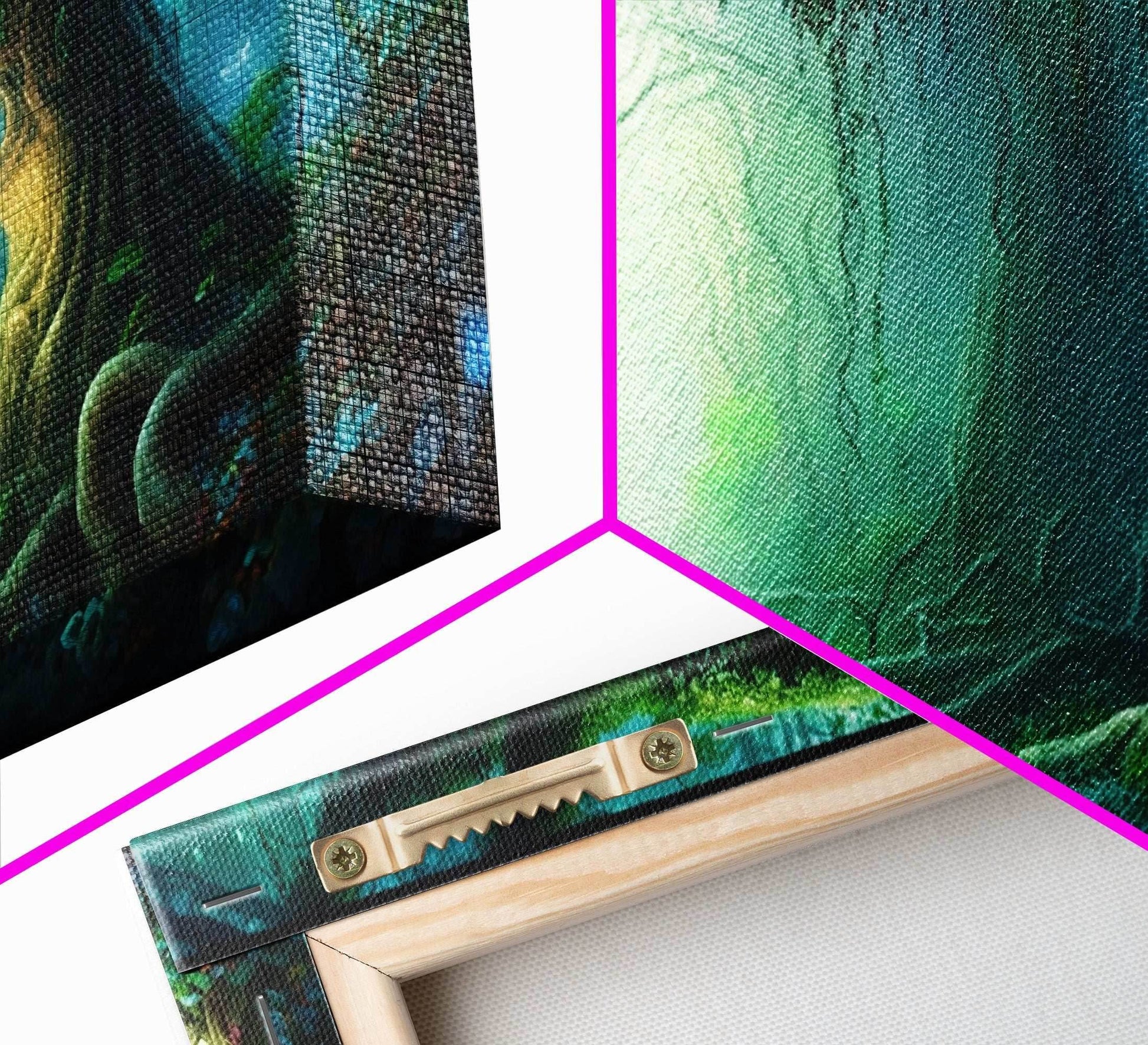 Beautiful magical fairy forest, Framed canvas print, Fantasy forest wall art Enchanted forest, Fantasy Home Decor - 10x20 Inches / Gallery Wrap Canvas - Ready To Hang