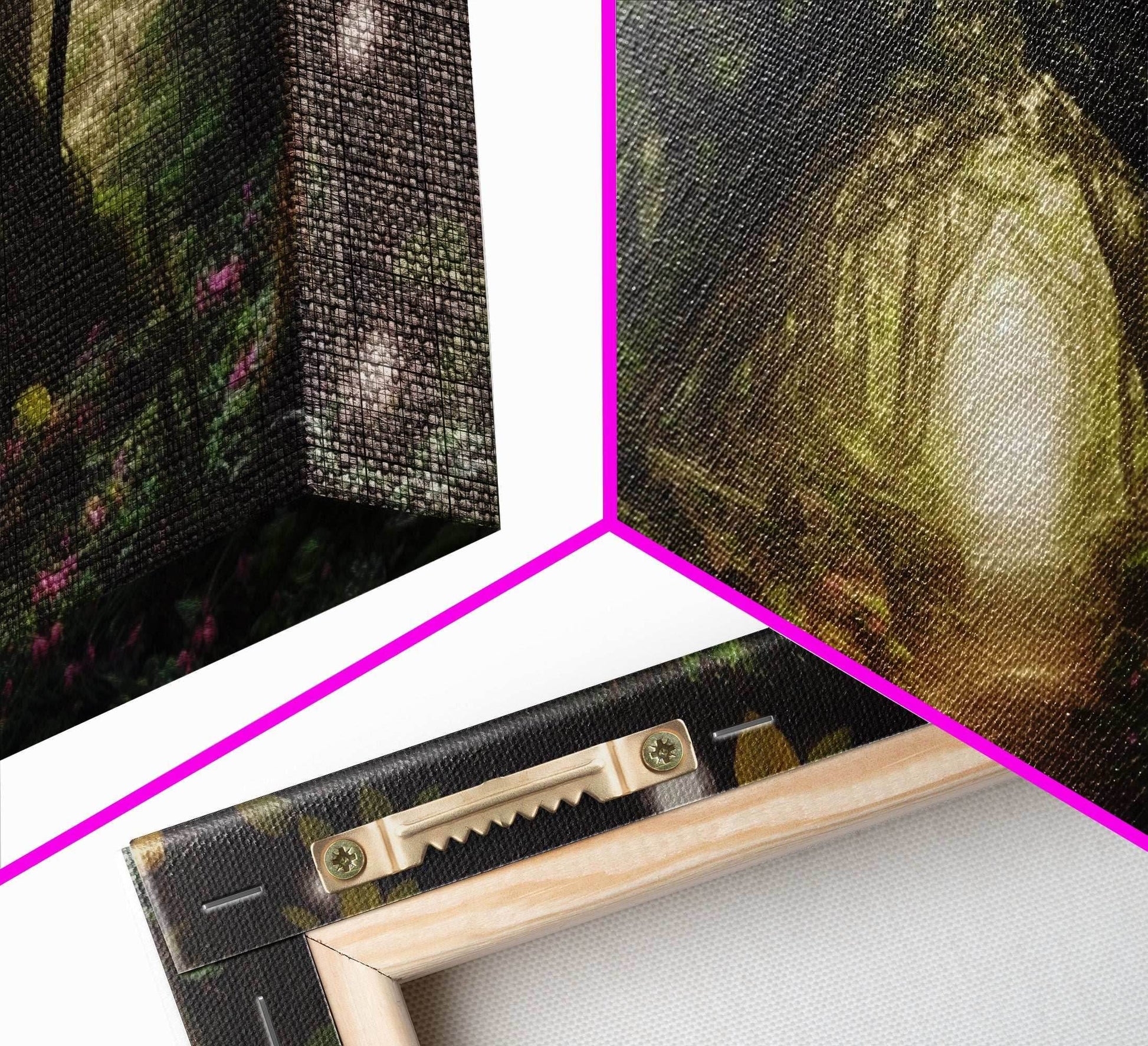 Path Through A Magical Enchanted Fairy Forest, Fantasy Art, Framed Canvas Print, Enchanted Forest Fantasy Art - 10x20 Inches / Gallery Wrap Canvas - Ready To Hang