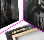 Portrait of Odin King of the Gods, Ruler of Asgard, Framed Canvas Print, Norse Mythology Pop Art, Fantasy Art - 10x20 Inches / Gallery Wrap Canvas - Ready To Hang