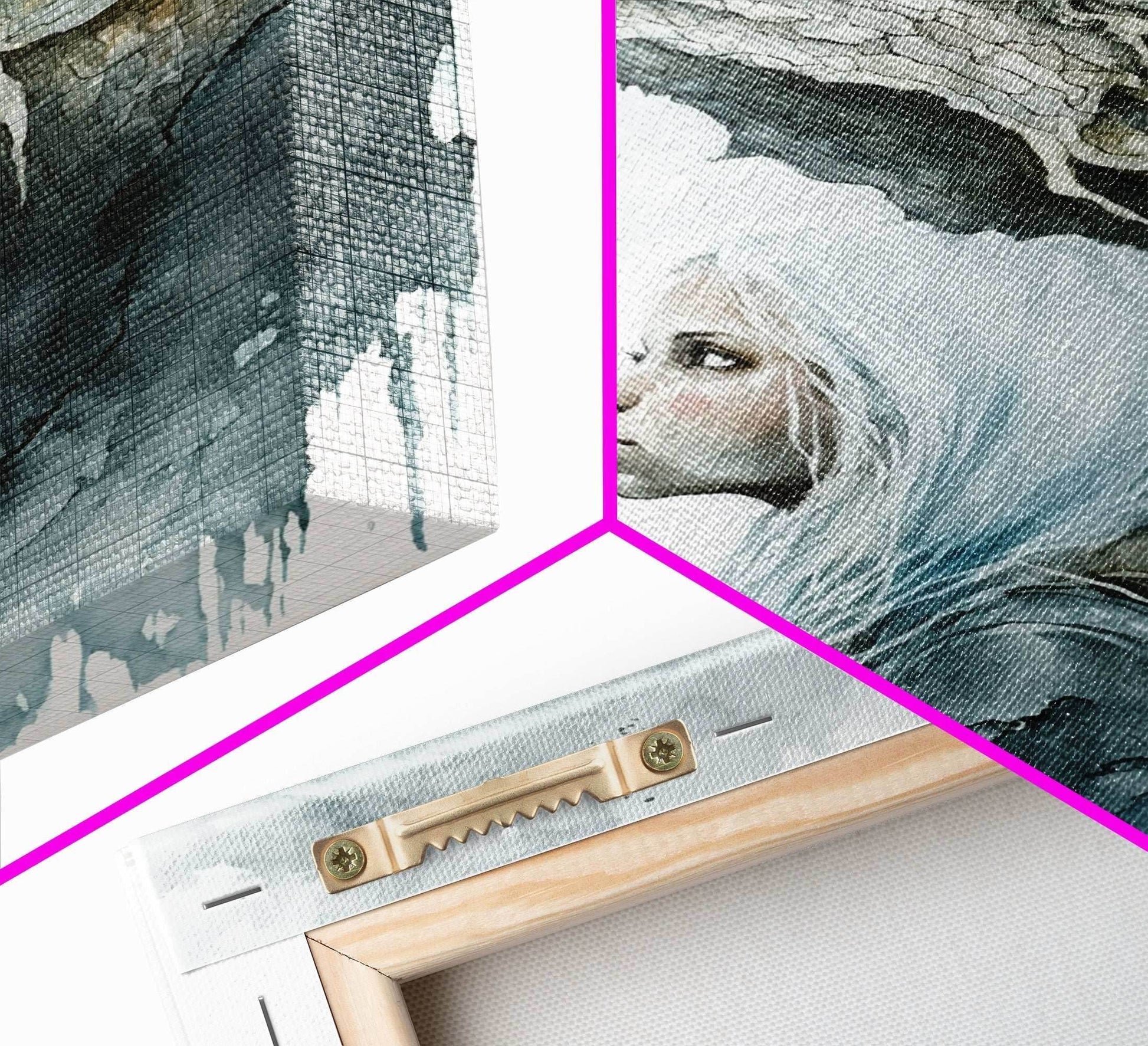 The Girl and Her Dragon, Wall Art, Fantasy Art, Art Print, Framed Canvas Art, Canvas Print, Gamer Decor, Gamer Girl Gift - 8x12 Inches / Gallery Wrap Canvas - Ready To Hang