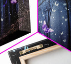 Glowing Butterflies, Framed Canvas Print, Fantasy Decor, High Fantasy Canvas Art, Fairy Forest - 10x20 Inches / Gallery Wrap Canvas - Ready To Hang