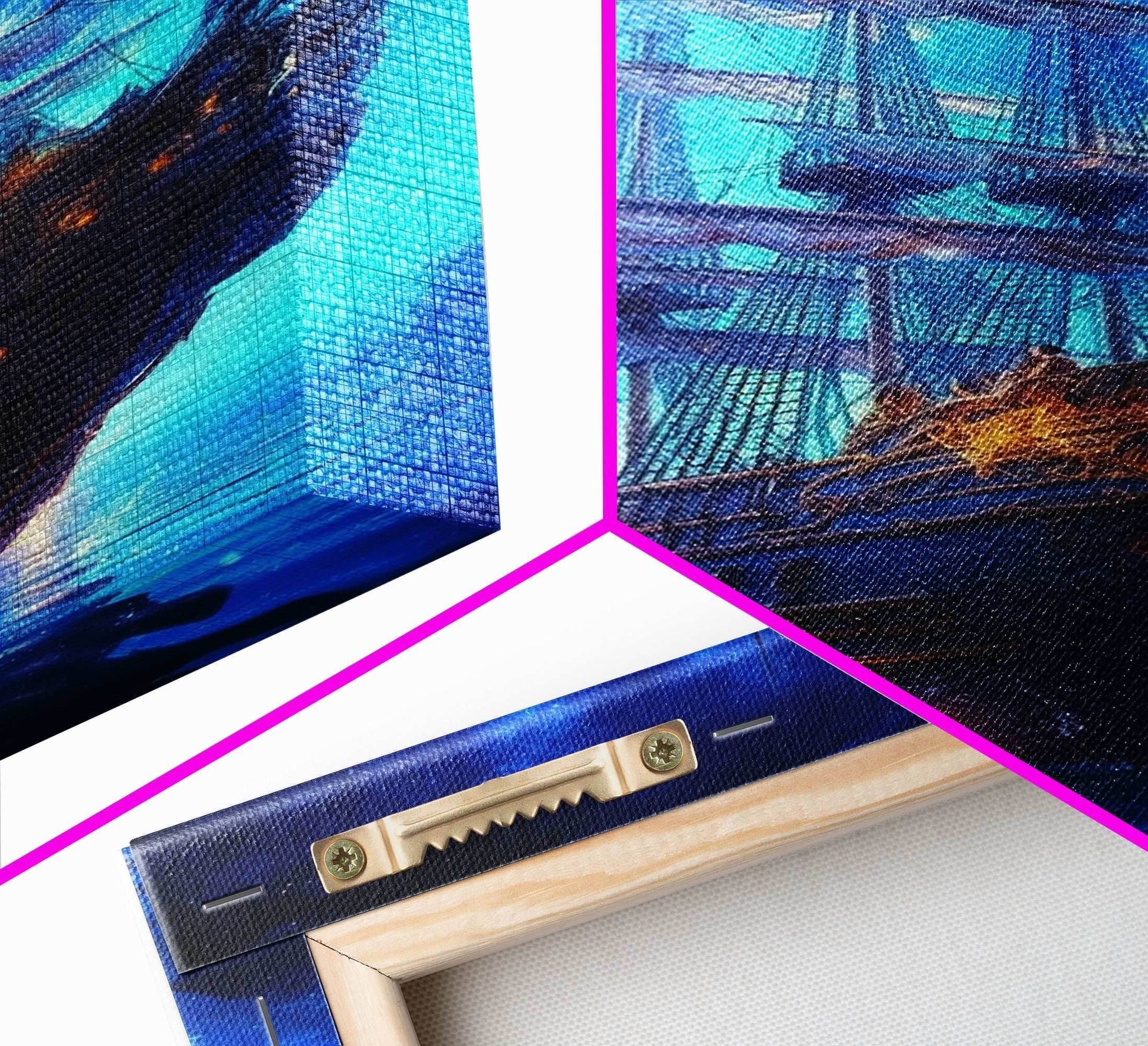 Haunted Pirate Ghost Ship Under The Night Sky, Framed Canvas Print, Fantasy Wall Art, Wall Decor, Pirate Wal Art, Gift For Him, Kid's Room - 8x12 Inches / Gallery Wrap Canvas - Ready To Hang