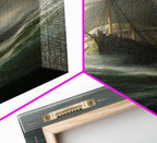 Haunted Pirate Ghost Ship On Rough Seas, Framed Canvas Print, Fantasy Wall Art, Wall Decor, Pirate Wal Art, Gift For Him, Kid's Room - 8x12 Inches / Gallery Wrap Canvas - Ready To Hang