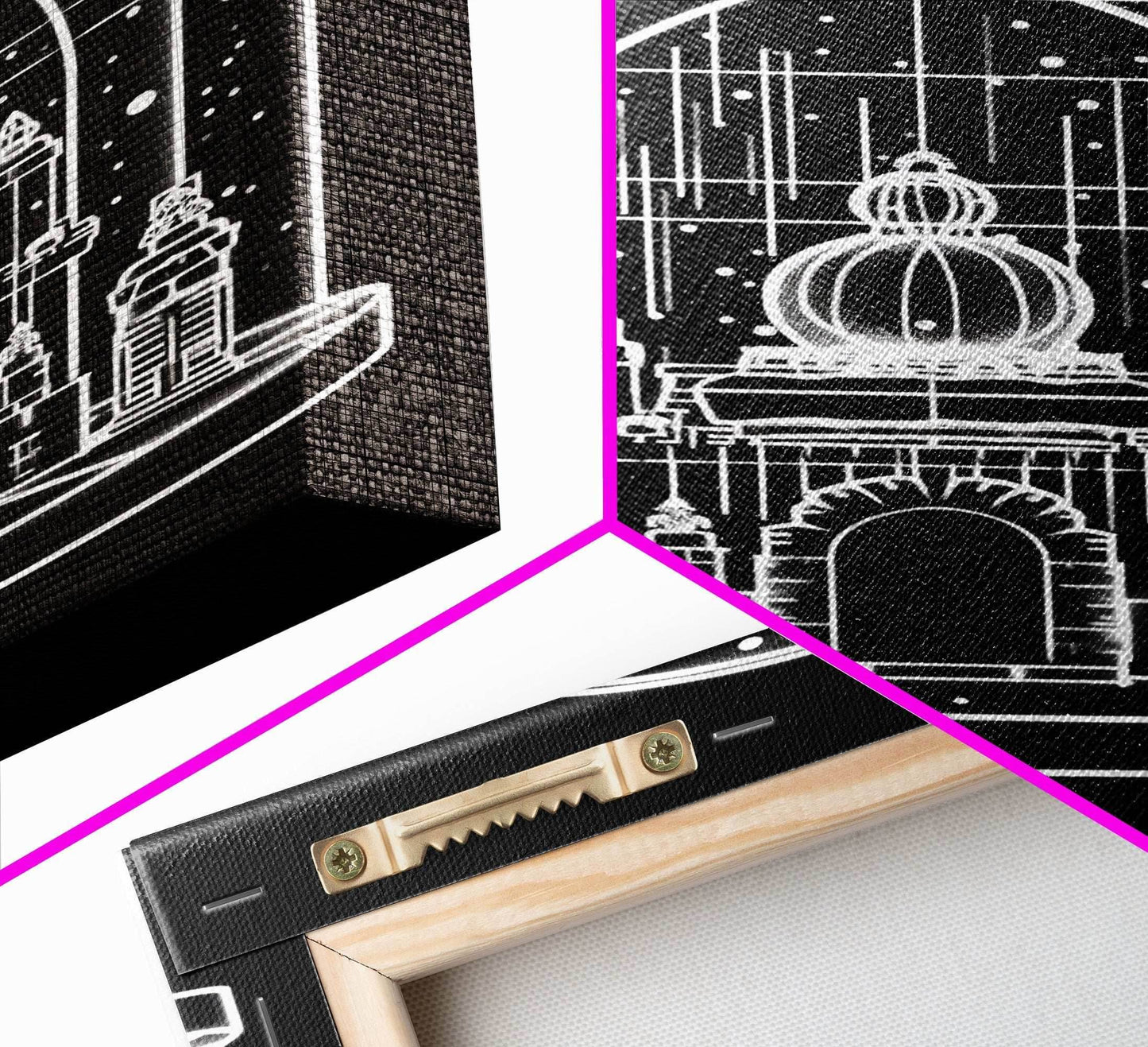 White Temple Wall Art, Snow Art Print, Fantasy Art, Line Art, Minimalist Print, Wall Decor, Canvas Print, Wall Art, Framed Canvas - 8x12 Inches / Gallery Wrap Canvas - Ready To Hang