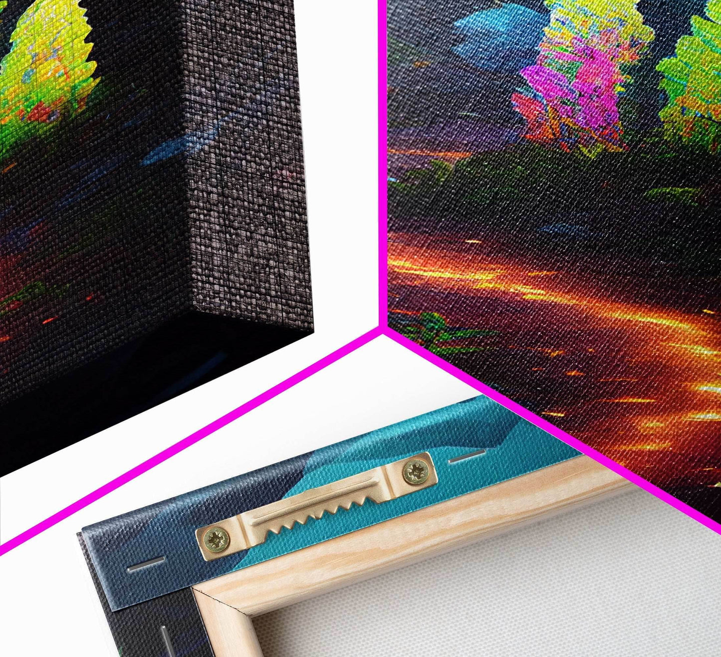 Magical forest canvas print, glowing mushroom art, fantasy forest wall art, gloomy dark home decor, luminescent forest trail wall art - 8x12 Inches / Gallery Wrap Canvas - Ready To Hang