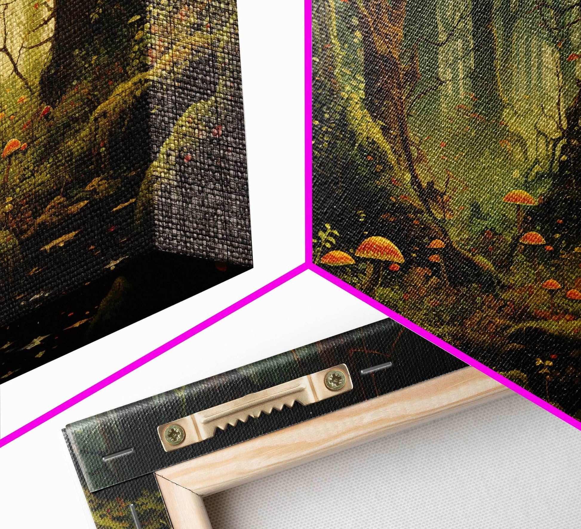 Mushroom Wall Art, Fantasy Forest, Tree Art, Enchanted Forest, Panoramic Art, Wall Art, Canvas Art, Landscape Art, Game Room Decor, Prints - 10x20 Inches / Gallery Wrap Canvas - Ready To Hang