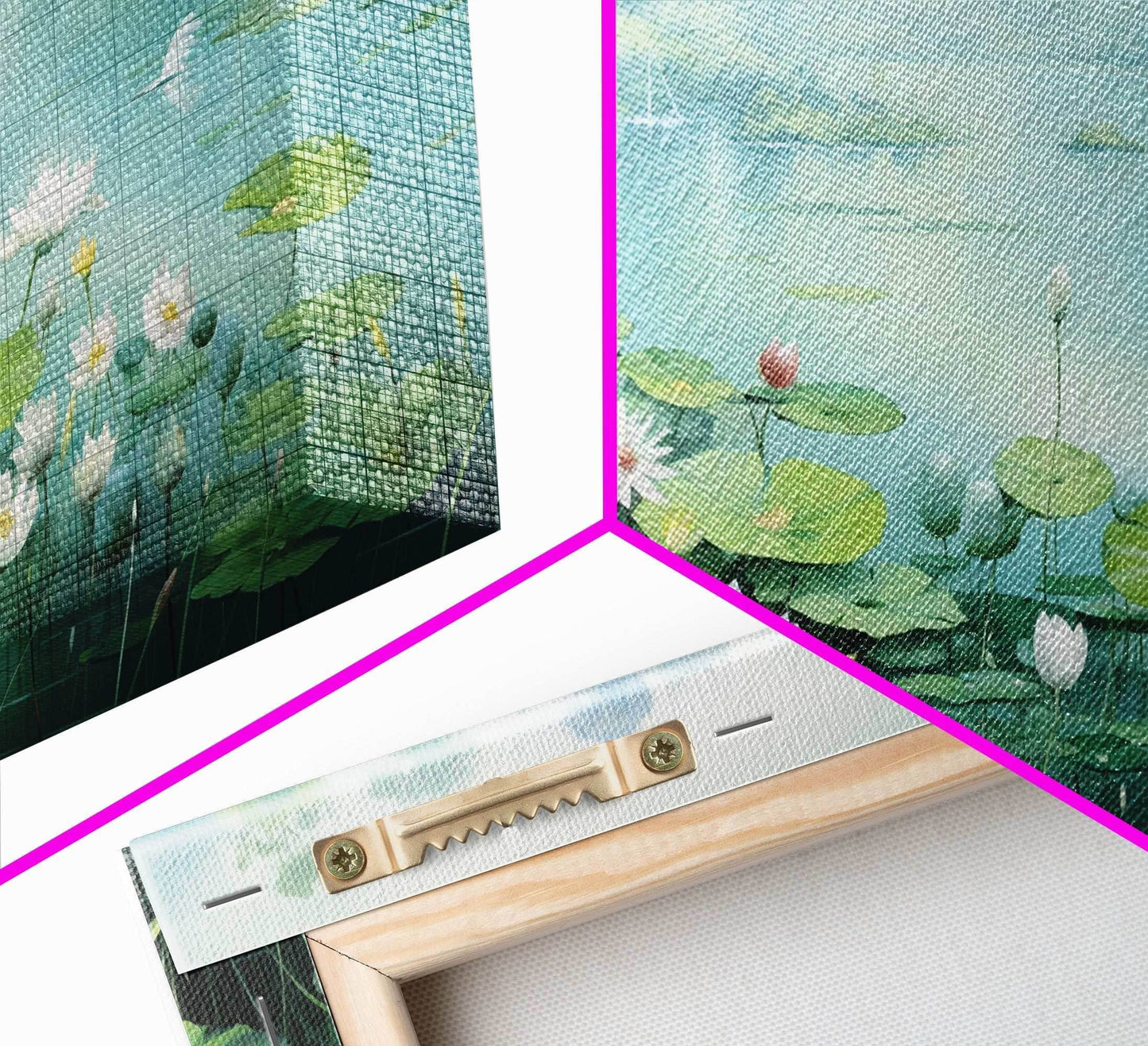 Lake Wall Art, Water Lily Wall Print, Fantasy Art, Panoramic Art, Wall Art, Canvas Art, Landscape Art, Wall Hanging, Client Gift, Ranch Art - 10x20 Inches / Gallery Wrap Canvas - Ready To Hang