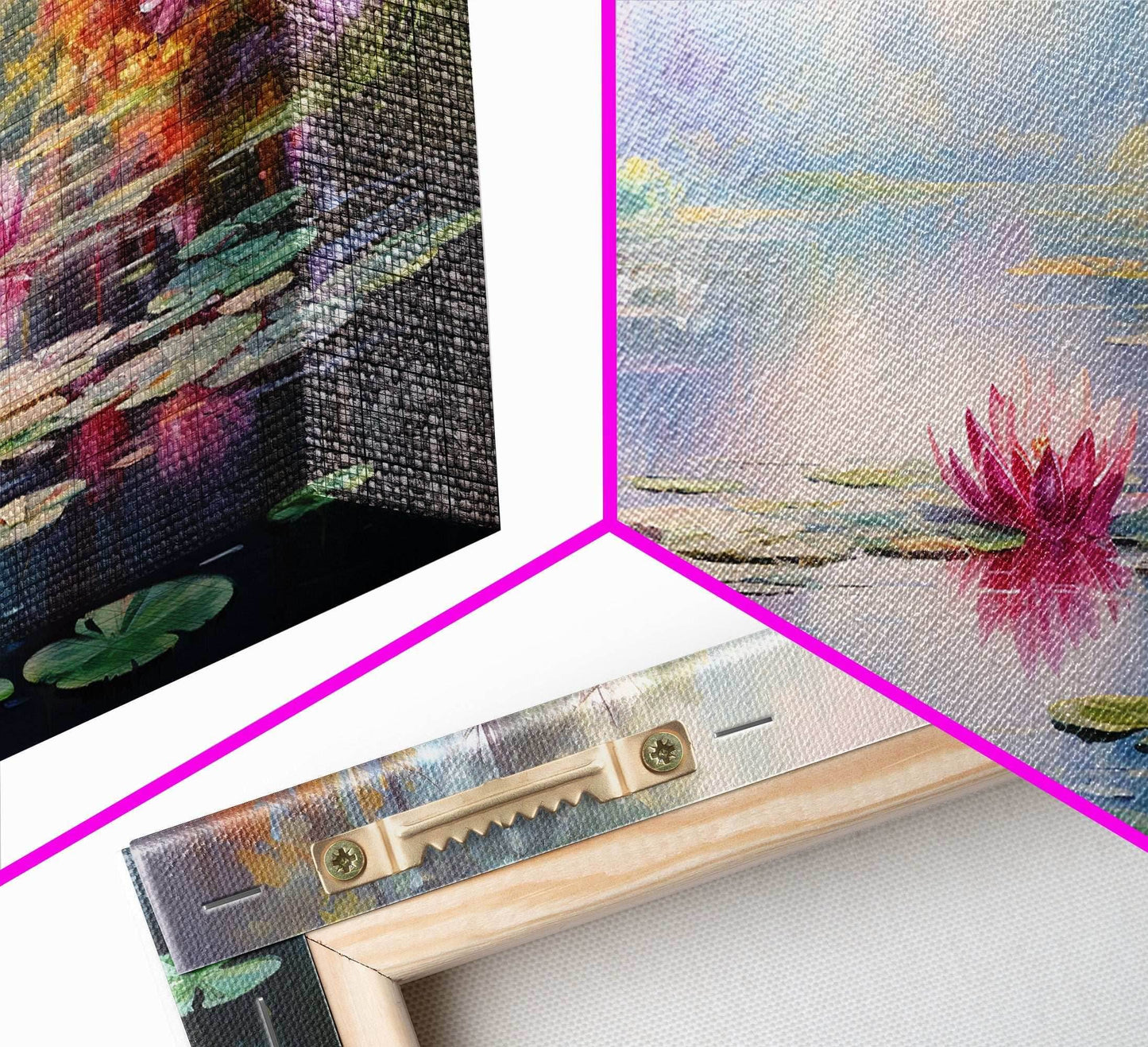 Pond Art, Lake Wall Print, Fantasy Wall Art, Water Lilies Wall Art, Panoramic Art, Wall Art, Canvas Art, Landscape Art, Friendship Gift - 10x20 Inches / Gallery Wrap Canvas - Ready To Hang