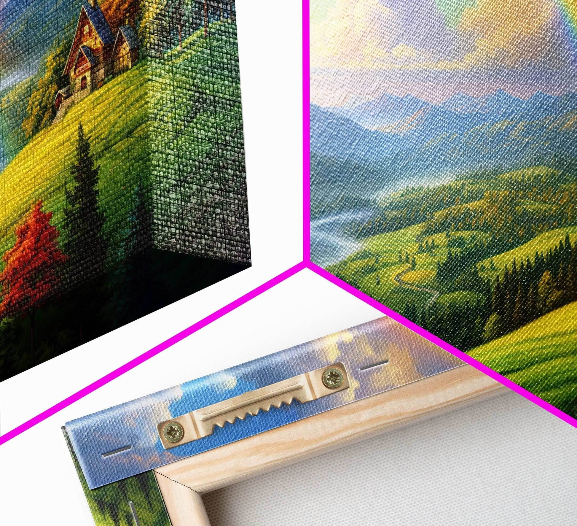 Rainbow Wall Decor, Fantasy Art, Mountains Wall Art, Panoramic Art, Wall Art, Canvas Art, Landscape Art, Appreciation Gift, College Dorm Art - 10x20 Inches / Gallery Wrap Canvas - Ready To Hang