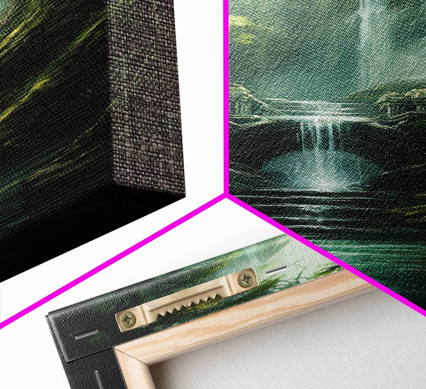 Enchanter Forest, Waterfalls Wall Art, Fantasy Artwork, Canvas Print, Wall Art, Vertical Print, Video Game Art, College Dorm Decor - 8x12 Inches / Gallery Wrap Canvas - Ready To Hang